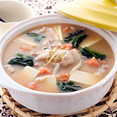 豆腐のめんたいスープ鍋