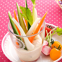 豆腐ディップのカクテルサラダ