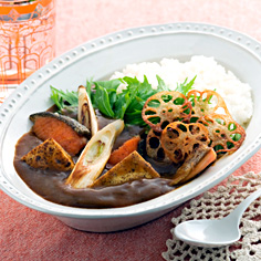 焼き豆腐と鮭の和風カレー