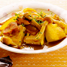 豆腐ときのこのカレー炒め